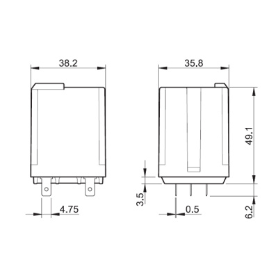 623290244800 | Реле с клеммами в розетку или наконечники Faston 187 серии 62.32, управление 24В DC, контакты AgSnO2, Finder