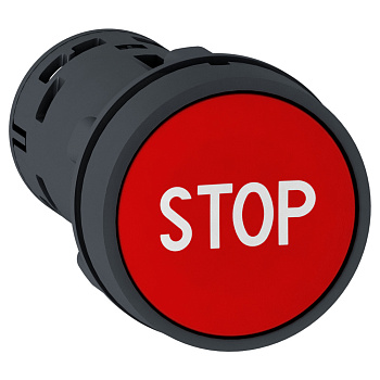 XB7NA4534 | Кнопка, без подсветки с возвратом, красная, 1НО+1НЗ, "STOP", Schneider Electric