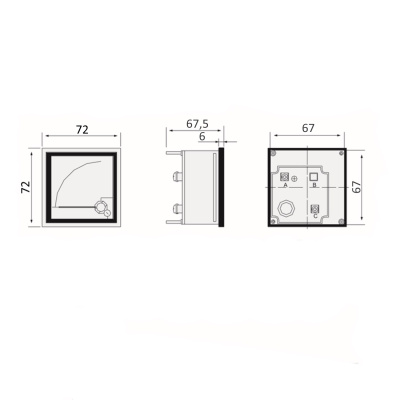 50201DEK | Амперметр аналоговый 5А AC 72х72мм КТ 1,5 прямое подключение, Dekraft