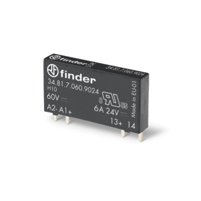 348170128240 | Миниатюрное реле, серия 34, 12В DC чувств., 2А, 1NO, Finder