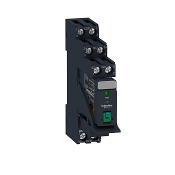 RXG22BDPV | Реле с колодкой в сборе, серия RXG, 24В DC, 5А, 2CO, светодиод, Schneider Electric