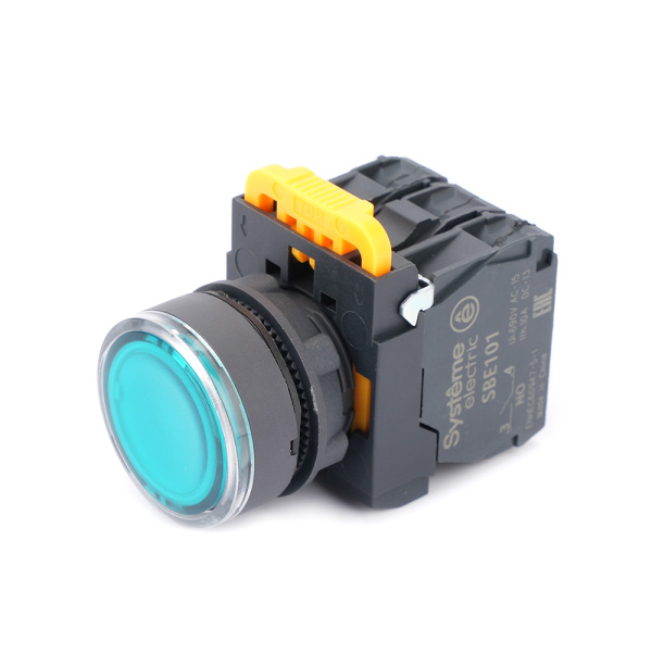 SB5AW33M5 | Кнопка зелёная, пластик, 230-240В AC, 1НО+1НЗ, Systeme Electric