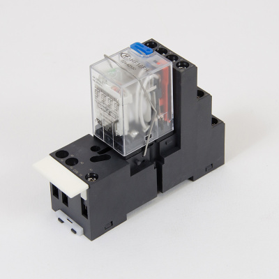 HF18-024DC-4-LED | Комплект реле: колодка винт;пластиковая клипса;маркер + реле Hongfa 4CO 6A; AgNi; катушка 24B DC,LED