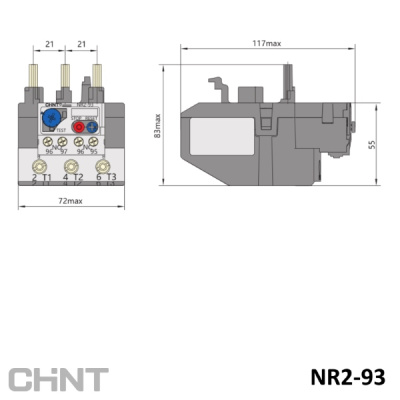 268149 | Тепловое реле NR2-93 55-70А, Chint