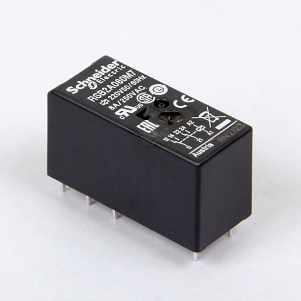 RSB2A080M7 | Миниатюрное реле, серия RSB, 230В AC, 8A, 2CO, Schneider Electric