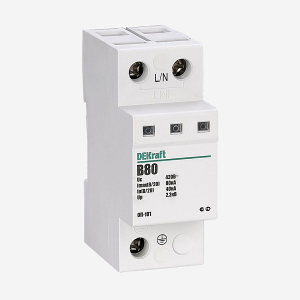 18019DEK | Ограничитель перенапряжений 1P 80кА класс B 440В, Dekraft