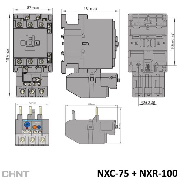 837124 | Тепловое реле NXR-100 37А-50А, Chint