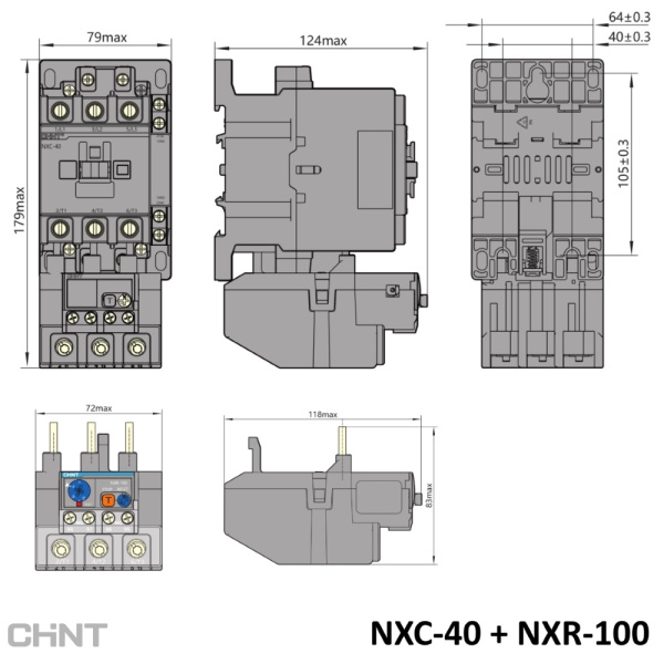 837124 | Тепловое реле NXR-100 37А-50А, Chint