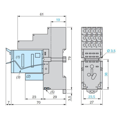 RXZE2S114M | Колодка с винтовыми зажимами для реле RXM, 4СО, Schneider Electric