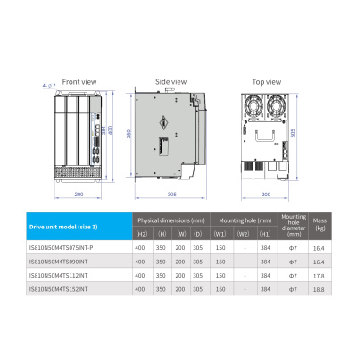 Сервоинвертор IS810N, 380В, 91А, EtherCat, STO 