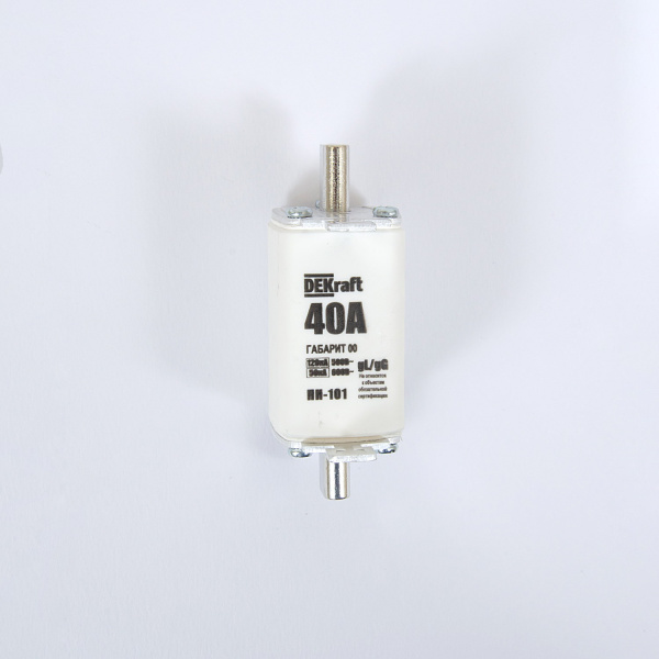 21337DEK | Предохранитель ножевой 33, габарит 00, 40А ПН-101, Dekraft 