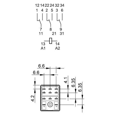 553382300050 | Универсальное реле, серия 55, 230В AC, 10 А, 3CO, Finder