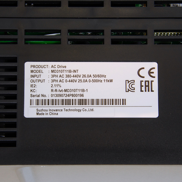 MD310T11B | Преобразователь частоты, серия MD310, 11 кВт, 25 А, перегрузка 150%, 380B, Inovance
