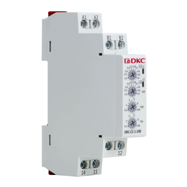 dkcDRC-C1-1-240 | Реле контроля тока, тип DRC, 0.1-1А, конфигурация контакта 1CO, 24-240 AC/DC, DKC