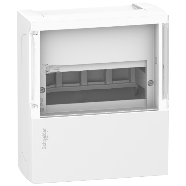 MIP12104S | Щиток навесной Mini Pragma 1 ряд/4 модуля, прозрачная дверь, Schneider Electric