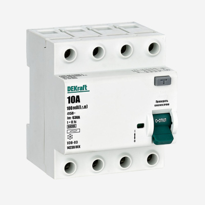 14249DEK | ВДТ 4P 25А 300мА тип AC 6кА УЗО-03, Dekraft