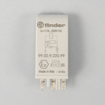 9902922099 | Зеленый LED + диод (+ A1); 110...220В DC, Finder