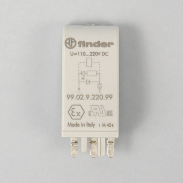 9902922099 | Зеленый LED + диод (+ A1); 110...220В DC, Finder