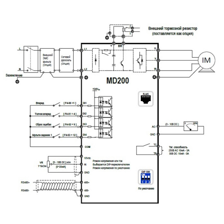 MD200S1.5B | Преобразователь частоты, серия MD200, 1,5 кВт, 8 А, перегрузка 150%, 220B, Inovance