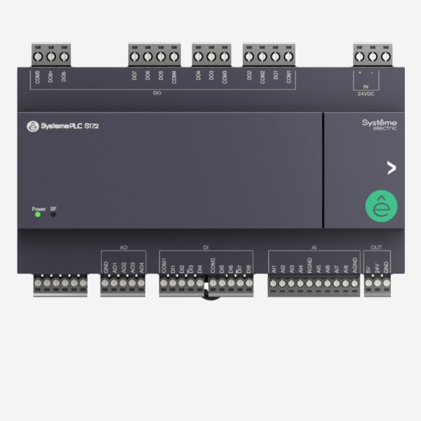 SM172EMIO2800 | Смешанный модуль ввода/вывода; 24 VDC; 28 IO: 8 DI, 8 DO (реле), 8 AI, 4 AO, Systeme Electric