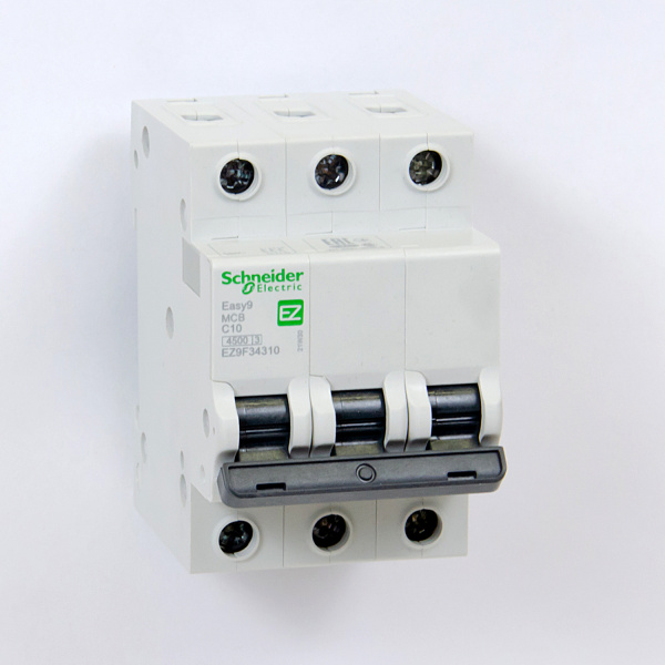 EZ9F34310 | Easy9, 3p, 10А, кривая C, 4,5кА — Автоматический выключатель, Schneider Electric