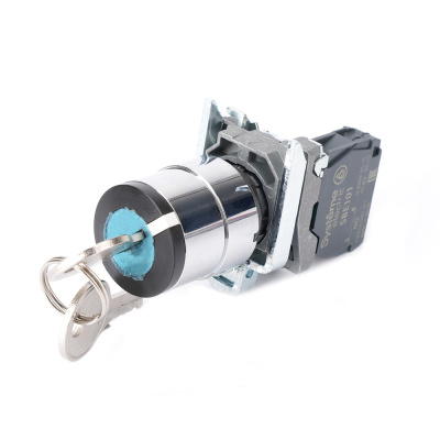 SB4BG21 | Переключатель 2-позиционный, фиксация, ключ - извлекается в одном положении, 1НО, Systeme Electric
