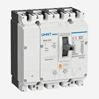 271314 | Автоматический выключатель NM8NDC-250Q TM 4P 250А 70кА с регулируемым термомагнитным расцепителем, Chint