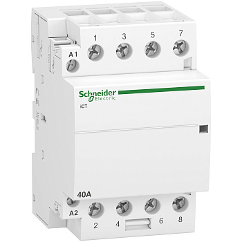 A9C20844 | Модульный контактор, серия iCT, 4НО, 40А, управление 220…240В AC, Schneider Electric