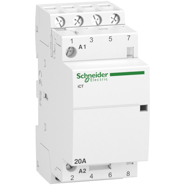 A9C22824 | Модульный контактор, серия iCT, 4НО, 20А, управление 220…240В AC, Schneider Electric