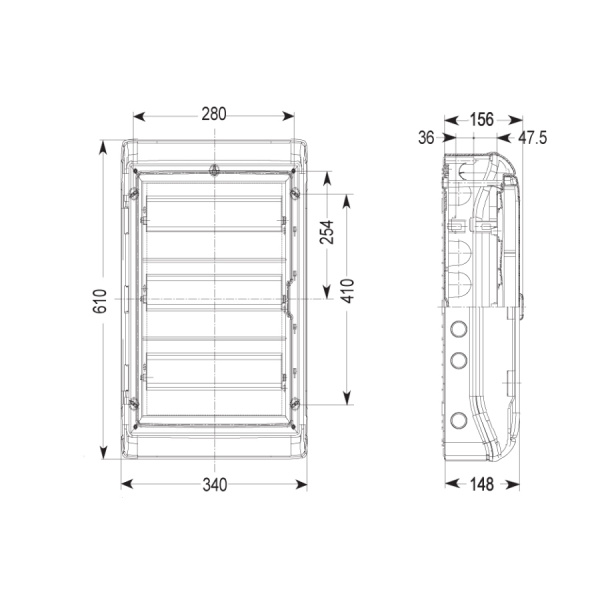 13985 | Щит навесной Kaedra IP65, 36 модулей, 3 ряда (3х12), Schneider Electric