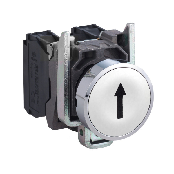 XB4BA3341 | Кнопка без подсветки с возвратом, белая, 1НО, стрелка вверх, Schneider Electric