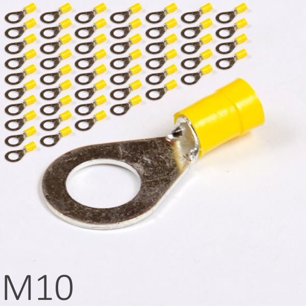 ID GF-M10 50 | Наконечник изолированный 4,0-6,0 кв.мм кольцевой, M10, жёлтый (уп.-50шт.), ID