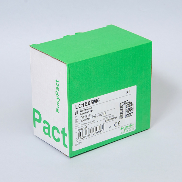 LC1E65M5 | Контактор, серия EasyPact TVS, 3P, 65А, 1НО+1НЗ, управление 220В AC, Schneider Electric