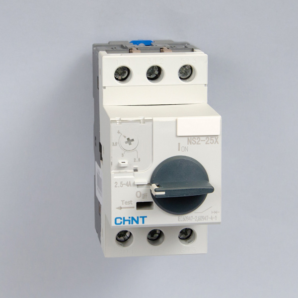 Автоматический выключатель защиты двигателя NS2-25X 2.5-4А с поворотной ручкой, Chint, ch495183