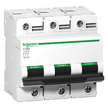 A9N18367 | Автоматический выключатель Acti9 C120N 3п 100А, кривая С, 10кА, Schneider Electric