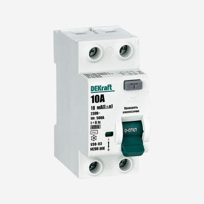 14221DEK | ВДТ 2P 100A 100мА тип AC 6кА УЗО-03, Dekraft