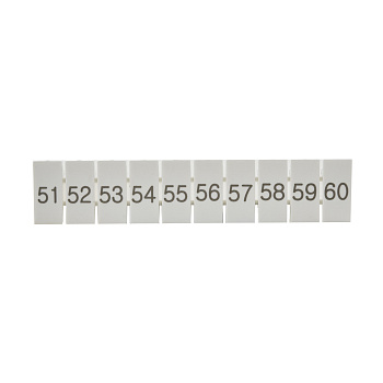 ZB5(51-60)  | Маркировка верхняя горизонтальная для клемм 2.5 кв.мм, 51-60 (1 лист = 10 шт.), Clims 
