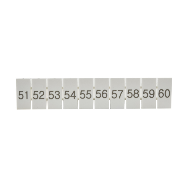 ZB5(51-60)  | Маркировка верхняя горизонтальная для клемм 2.5 кв.мм, 51-60 (1 лист = 10 шт.), Clims 