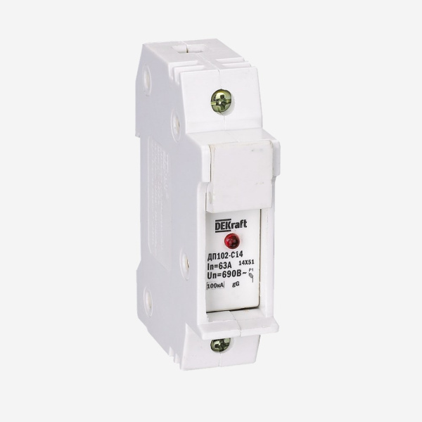 21383DEK | Держатель предохранителей C10 со светодиодной индикацией 1P ДП-102, Dekraft 