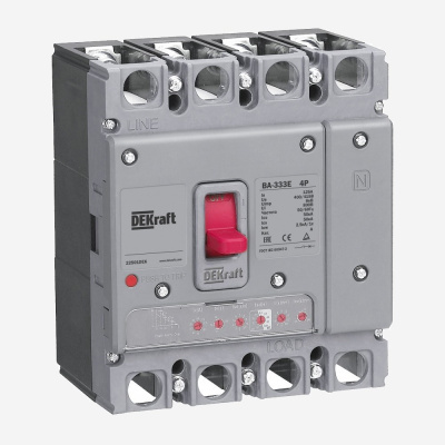 22495DEK | Силовой авт. выключатель с электрон. расц. 4P 63А 50кА ВА-333E, Dekraft