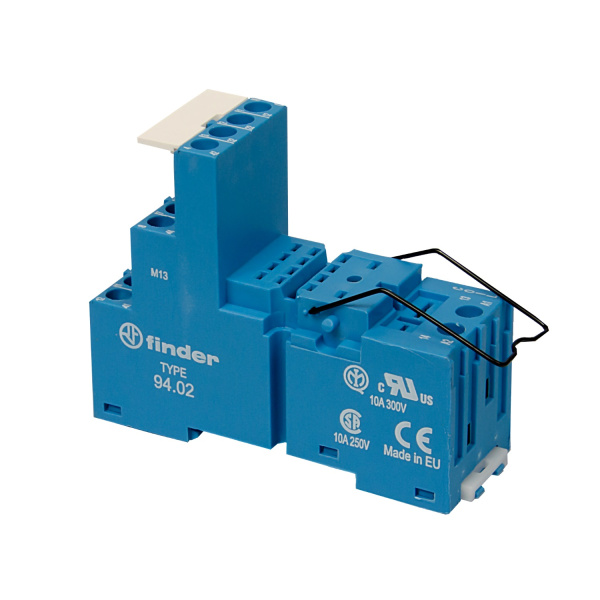 9402SMA | Розетка 2P, с металлической клипсой и винтовыми клеммами, для реле 55.32, Finder