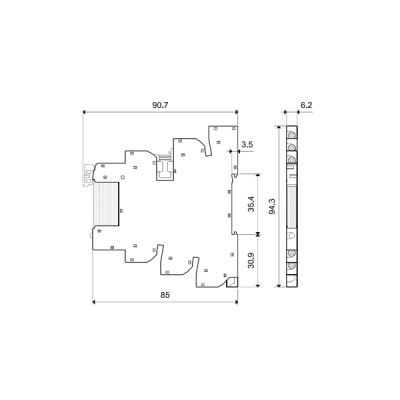 93637220 | Розетка 1P, с пластиковой клипсой и винтовыми клеммами, для реле 34.51, 34.81, Finder