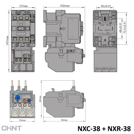 837121 | Тепловое реле NXR-38 30А-38А, Chint