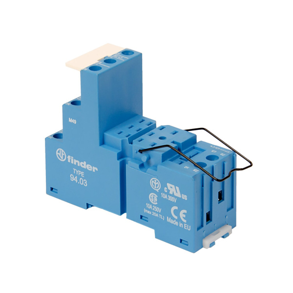 9403SMA | Розетка 3P, с металлической клипсой и винтовыми клеммами, для реле 55.33, Finder