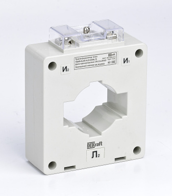 50145DEK | Трансформатор тока ТШП-0,66 0,5 750/5 10ВА, диаметр 60мм, Dekraft