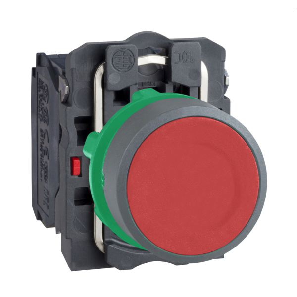 XB5AA45C0 | Кнопка без подсветки, с возвратом, 1НО+1НЗ, красная, C0, Schneider Electric