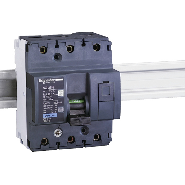 18664 | Автоматический выключатель, серия NG125 N, 3p, 100А, кривая B, 25кА, Schneider Electric