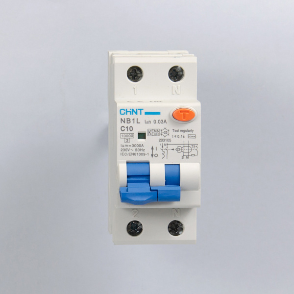203105 | АВДТ NB1L 1P+N C10 30мА тип AС 10кА, электромеханический, Chint