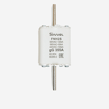 FNH2S-355 | Предохранитель 355 A, габарит 2, gG, 500 B AC/ 440 B DC, боёк, Sinvel 
